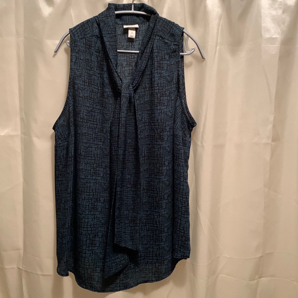 Womens plus size 2x green and black blouse